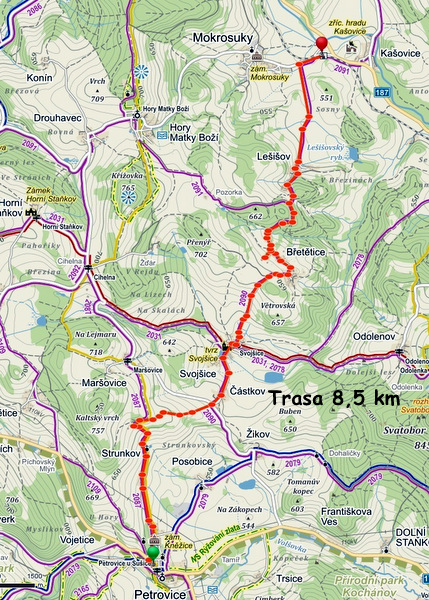 Petrovice u Sušice-Svojšice-Ztracenka-Mokrosuky 8,5 km
